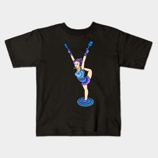 Gymnastic girl with clubs Kids T-Shirt